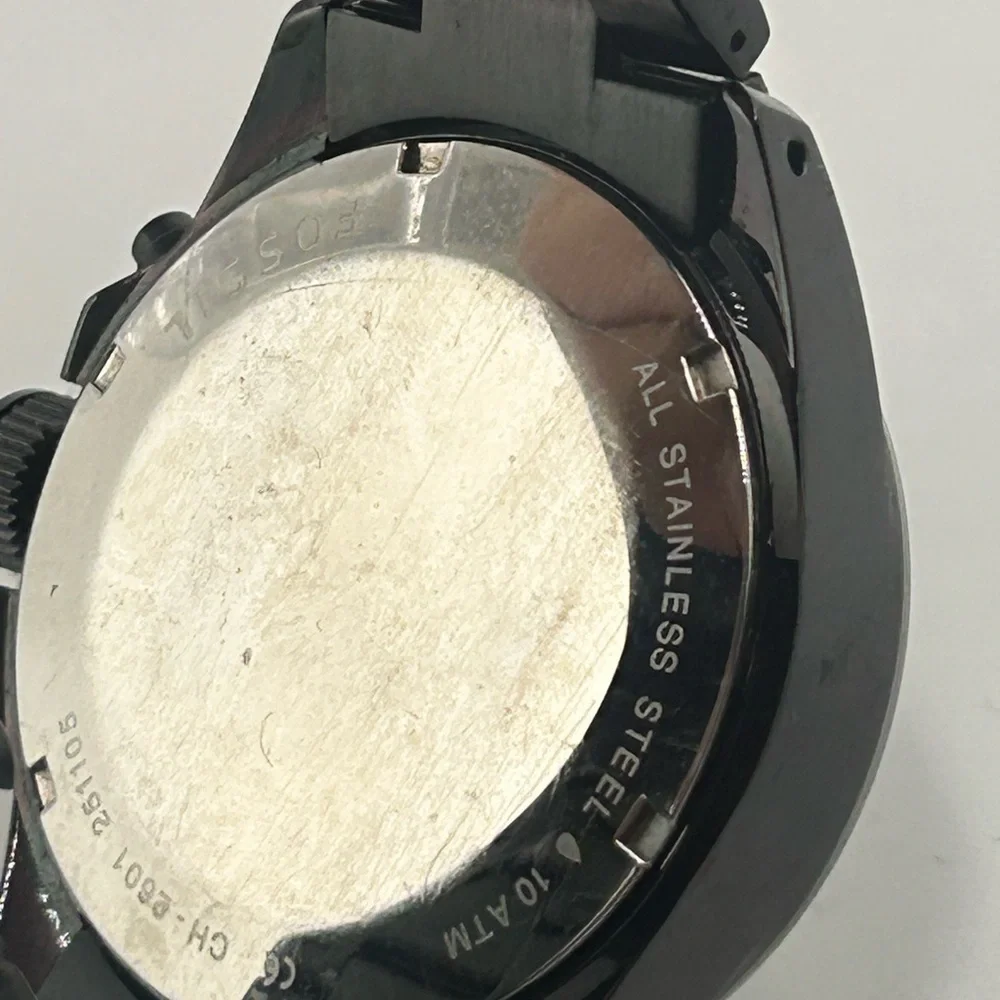 Fossil Decker CH2601 Stainless Steel Chronograph Black Men's Watch #606